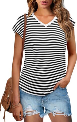 Wiholl Womens Summer Tops Dary Disy Cap Cap Sleeve T for Women v Neck Ruched Tops Basic Tank Strendy in Kuwait