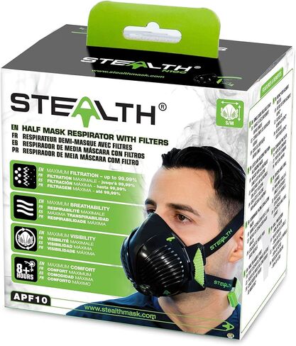Stealth Mask N100 قناع الغبار مع مرشحات لقناع التنفس الآمن مع المرشحات، مرشح 99.99٪، قناع الغبار in Kuwait