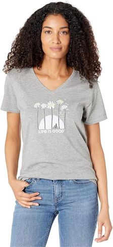 Life is Good Women's Crusher Tee, Short Sleeve Cotton Graphic T-Shirts, Towering Daisies Bike in Saudi Arabia