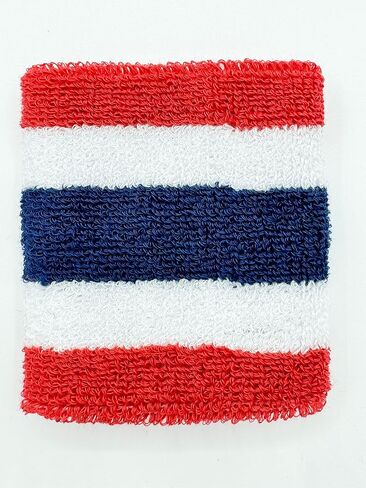 مجموعة عصابات الرأس وأساور المعصم، عصابات الرأس للرجال والنساء، عصابة رأس ماصة للرطوبة، عصابات رأس لكرة القدم للفتيات والأولاد، عصابة رأس رياضية للتمرين (أحمر، أبيض، أزرق، أبيض، أحمر) in Kuwait