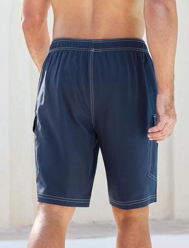 SILKWORLD Mens Swim Trunks with Compression Liner 9 Inch Bathing Suits Quick-Dry Swimming Beach Shorts with Cargo Pockets in Saudi Arabia