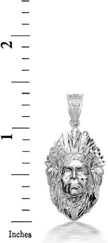 10K Yellow, White, or Rose Gold Native American Chief Head Pendant - Choice of Metal in Saudi Arabia