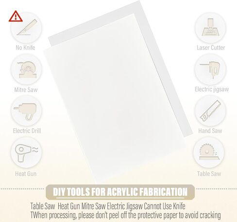 2 Pack White Cell Cast Acrylic Sheets 1/8inch (3mm) Glossy 12x12 300x300mm Laserable Plexiglass Sheets Plasitc Board for Laser Cutting Engraving DIY Project Craft Sign in Kuwait