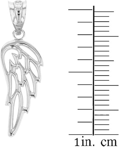 10K Yellow, White, Rose Gold Guardian Angel Single Filigree Wing Charm Pendant - Choice of Metal in Saudi Arabia