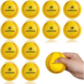 Foam Baseballs - 12 Pack of 9 inch Soft Practice Tballs for Youth Beginners - Safe for Throwing, Catching, and Batting Practice