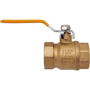 1-1/4" Brass Ball Valve Female Threaded NPT Connector – Lead-Free Brass Valve, Max Pressure 150 PSI WSP 600 PSI WOG - 1.25 in, 1 PACK