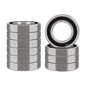 XiKe 10 Pcs R24-2RS Double Rubber Seal Bearings 1-1/2" x 2-5/8" x 9/16", Pre-Lubricated and Stable Performance and Cost Effective, Deep Groove Ball Bearings.