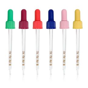 6Pcs Colorful Glass Dropper Pipettes Compatible with SodaStream Bubly Drops Flavors,1ML Pipette with Graduated Dropper for Sodastream Bubly Bottle,Flavors Pipettes Bottle for Soda Stream Dropper