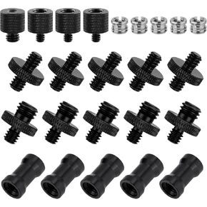 24pcs Mic Stand Adapter, 6 Types Sturdy Mic Thread Adapter 3/8 Female to 1/4 Male Adapters Camera Stand Adapter Mic Screw Adapter for Microphones Tripods Cameras Stands