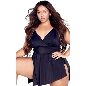 Plus Size One Piece Swimsuit, Ischia Overlay 1 Piece