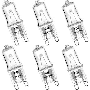 G9 Halogen Bulb 120V 25W T4 Type 2 Pin Base Light Bulb Replacement Dimmable Warm White (6 Pack)