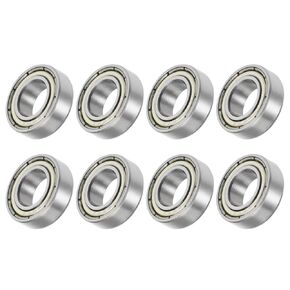 METALLIXITY Deep Groove Ball Bearings (688ZZ, 8mm x 16mm x 5mm) 8Pcs, Carbon Steel Double Shielded Industrial Bearings - for Industrial Micro Motor