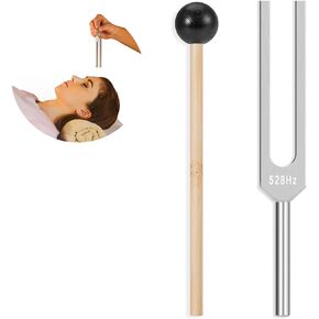 Tuning Fork 528hz with Reflex Hammer for Healing Chakra Set,Healing/Sound Therapy/DNA Repair, Aluminum Alloy Sensory Tuning Fork Activator for Healing, Therapy Non Magnetic