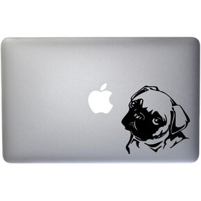 Cute Little Pug Puppy Vinyl Decal for Laptop or Other Device 5 Inch (Black)