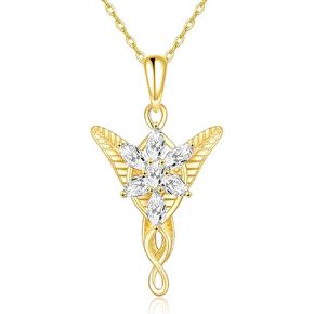 KECHO 14K Gold Arwen Evenstar Necklace Mothers Birthday Valentines Day Gifts for Women