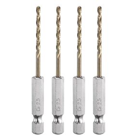 HARFINGTON 4pcs M35 High Speed Steel Cobalt Twist Drill Bit 6.8mm/0.04" Dia with Quick Change 1/4" Hex Shank Jobber Drill Bit for Metal, Steel, Copper, Aluminum, Zinc Alloy