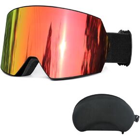 LESC Ski Goggles Anti-fog with UV400 Protection, HD OTG Design Snowboard Snow Skiing Goggles for Men Women Adult,Youth