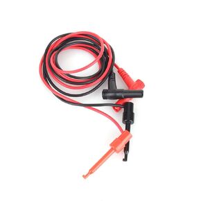 Walfront 1 Pair Multimeter Test Banana Plug to Test Hook Clip Probe Cable Measurement for Multimeter Banana Plug Diameter 4mm Test Hook Size 60mm Length 1M