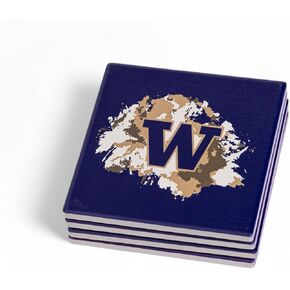 The Memory Company | Licensed NCAA 4-Pack Team Logo Ceramic Blast Coaster Set
