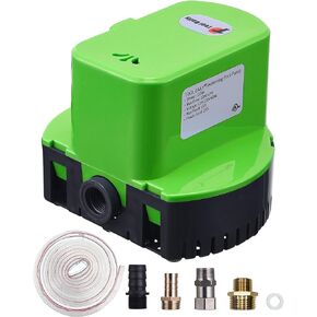 Automatic Pool Cover Pump, Submersible Pool Cover Pump 1200 GPH, Sump Pump with 4 Adapters 16ft Drainage Hose