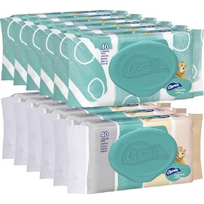 Charmin Freshmates Flushable Unscented Wet Wipes, 12 Packs, 40 Sheets Per Pack, Prime Pantry