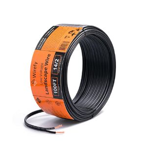Wirefy 14/2 Low Voltage Landscape Lighting Copper Wire - 14-Gauge 2-Conductor 100 Feet | Low-Voltage Wire | Low Voltage Wiring | Low Voltage Wire 14/2 | Landscape Wire 14 2