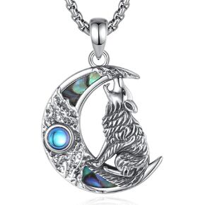 Vito 925 Sterling Silver Viking Necklace for Women Men, Viking Dragon/Wolf/Horse/Tree of Life Pendant Norse Amulet Nordic Jewelry for Men