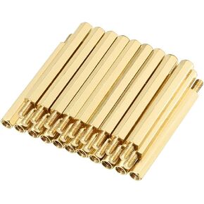 uxcell 30pcs M3 40+6mm Female Male Thread Brass Hex Standoff Spacer Screws PCB Pillar