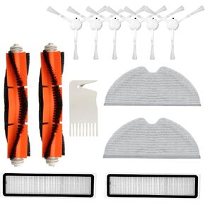 Replacement Accessories Kit Fit for Dreame D9 L10 Pro Vacuum Cleaner Parts,Include 2 Roller Brush, 6 Side Brush,2 Filters, 1 Cleaning Brush,2 Rag