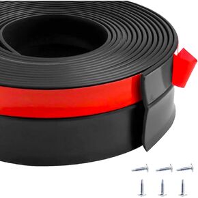 Garage Door Weather Stripping, Universal Top and Sides Seal Strip, Adhesive Backed Garage Door Rubber Seal Strip Replacement (20 Ft)