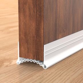 SUNMON Silicone Door Draft Stopper, 39in Upgraded Stripping for Door Slide-On Under Door Seal Blocker, Under Door Sweep Weather Stripping（White）