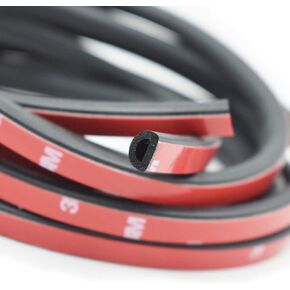 Universal Rubber Car Auto Door Seal Weather Stripping, Self-Adhesive Hollow Sealing Strip for Noise Insulation,Adhesive D-Shape Door Seal 0.276" Height X 0.394" Width (10 feet) …