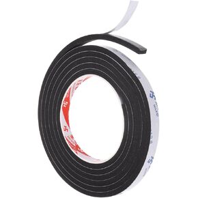 PATIKIL 2m/6.6ft Sealing Foam Tape, 1cm Wide 10mm Thick Single Sided Weather Stripping Door Seal Strip for Window Door Insulation, Black
