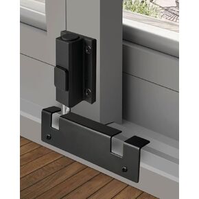 Glass Sliding Door Lock, Black Sliding Door Foot Lock, Sliding Patio Door Security Lock, Slider Door Lock, Sliding Door Stopper, Child Safety Lock for Sliding Doors, Extra Security