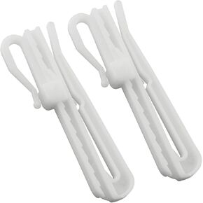 20PCS Plastic Ratchet System Adjustable Pinch Pleated Curtain Drapery Pin Hook Curtain Plastic Adjusting Hook, White