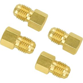 Flared Tube Fittings,Male 5/8" OD Brass Seal Plug 45 Degree Hex Pipe Fittings for Air Conditioner Refrigeration(4 Pac)