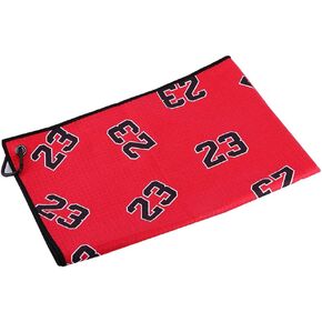 SHABIER Golf Towel with Number Design Golf Microfiber Waffle Pattern Golf Towel (Red with No 23)