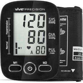 Automatic Blood Pressure Machine - Upper Arm Digital Pulse BP Monitor- Accurate Heart Rate Sensor for Home Use - Portable BPM with Large LCD Display - Heartbeat Monitoring System Kit
