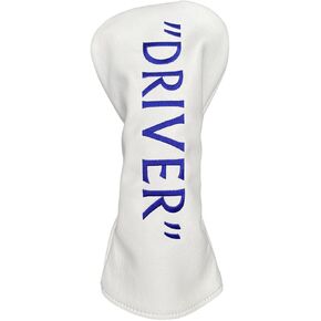 White Golf Club Head Covers for Drivers, Driver Headcover Premium Golf Driver Head Covers 460cc Fits for Ping Cobra Mizuno (DRIVER)