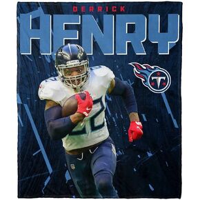 Northwest NFL Tennessee Titans Derrick Henry Silk Touch Throw Blanket, Team Colors, 50"" x 60"", Large