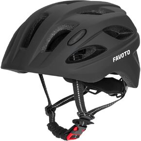 Favoto Kids Toddlers Bike Helmet - Black Adjustable Bicycle Helmet for Boys and Girls Safety Multi-Sport Protection Cycling Helmet Size S (18.9"-21.3")