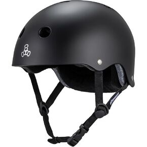 Triple Eight Deep Cover Helmet –Ideal for Skateboarding, Bicycling, BMX, and Roller Skating, – Small/Medium – Black Matte