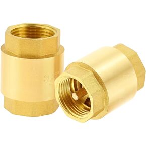2PCS Brass Spring Check Valve 3/4" NPT Female Thread, Brass One Way Backflow Preventer Check Valve 3/4 for Wells, Pumps, Gas Water Heaters, and Faucets