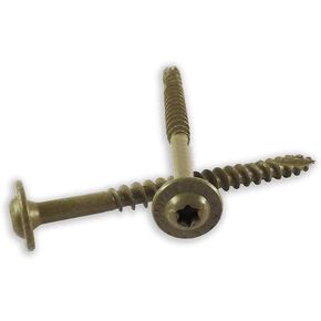 ST14X2-50PC 1/4-Inch by 2-Inch Length Round Washer Head Exterior Wood Screws, 50-Pack , Gold