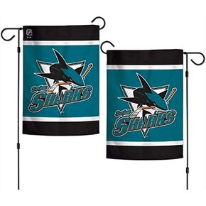 WinCraft NHL San Jose Sharks 12.5" x 18" Inch 2-Sided Garden Flag Logo Text
