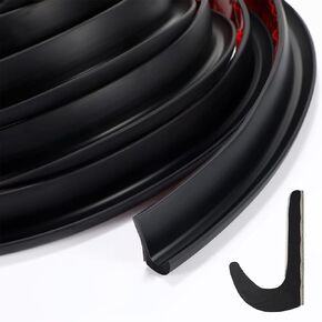 Tondiamo 60 FT RV Rain Gutter Plastic Drip Rail PVC Rain Strip Roof Rain Diverter, Adhesive Backing, Flexible J Shape RV Trim Molding for Car Van Door Motorhome,1/2 Inch (Black)