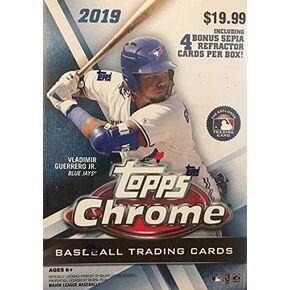 Topps 2019 Chrome Baseball Retail Blaster Box (8 Packs/4 Cards: 4 Sepia Refractors)