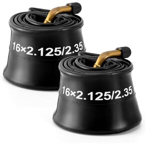 14 /16x 2.125-2.35 Bike Inner Tube - Heavy-Duty Tubes with Metal Bent Valve, 14 /16x 2.125 inch Tube with Angled Valve Stem for Electric Scooters E-Bike and 14/16 Inch Bike