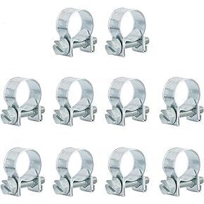 10-Pack 19-21mm Mini Hose Clamps, Galvanized Hose Clamps, (Pipe Clamp Diameter 3/4"-13/16"), Suitable for Fuel Injection Systems, Hydraulic Lines, Cars, Radiators, Gardens, etc.