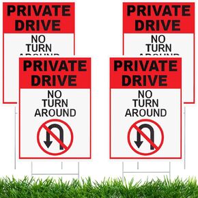 bllu 4 قطع علامة محرك خاص لا تدور حول علامة الممر 14 × 10 بوصة ممر بلاستيكي خاص لا علامة التعدي على ممتلكات الغير مع حصص معدنية مزدوجة الجوانب علامات مقاومة للماء للاستخدام الخارجي في حديقة الحديقة in Kuwait